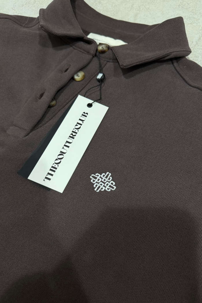 T.C.C Orijinal Premium Kahve Polo Yaka Sweatshirt