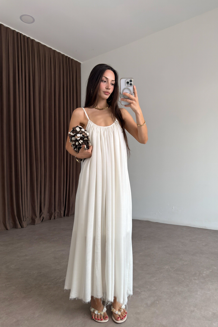 Valeria Premium Ekru Elbise