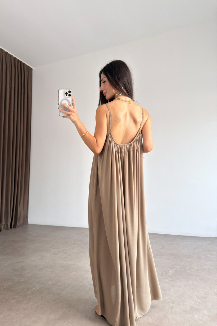 Valeria Premium Kahve Elbise
