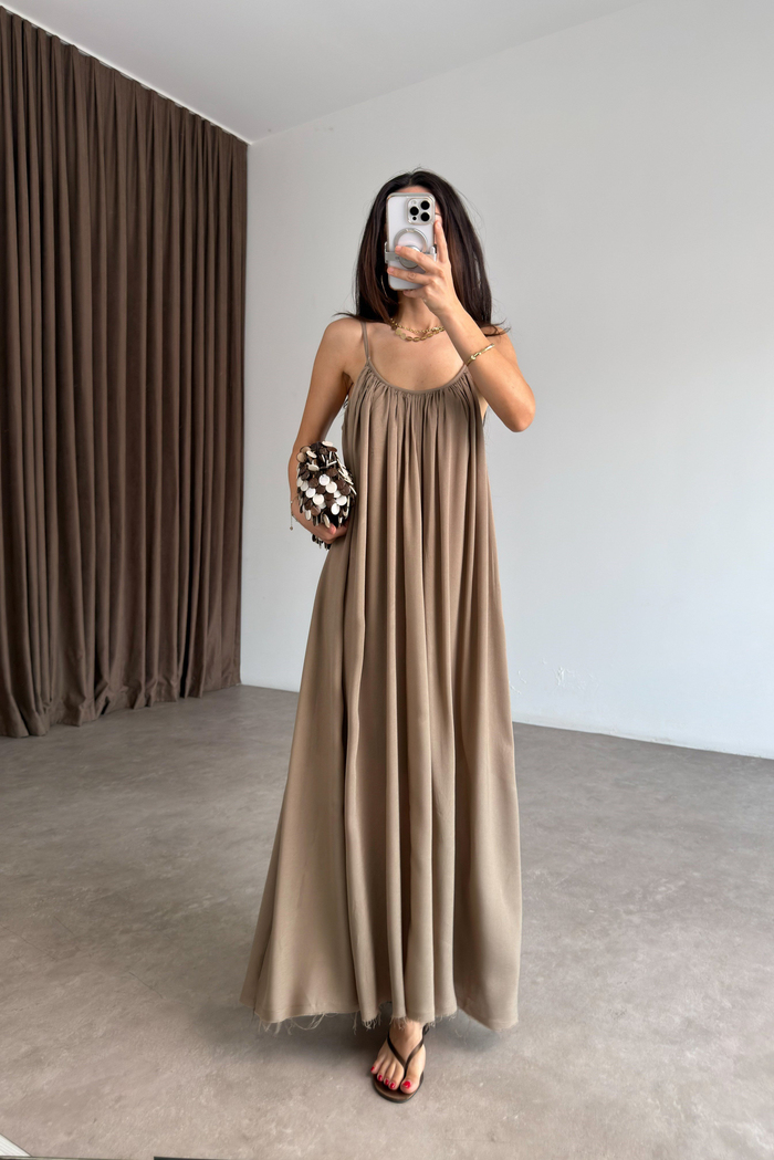 Valeria Premium Kahve Elbise