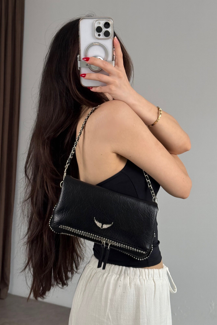 Zadig & Voltaıre Taşlı Siyah Cüzdan Çanta