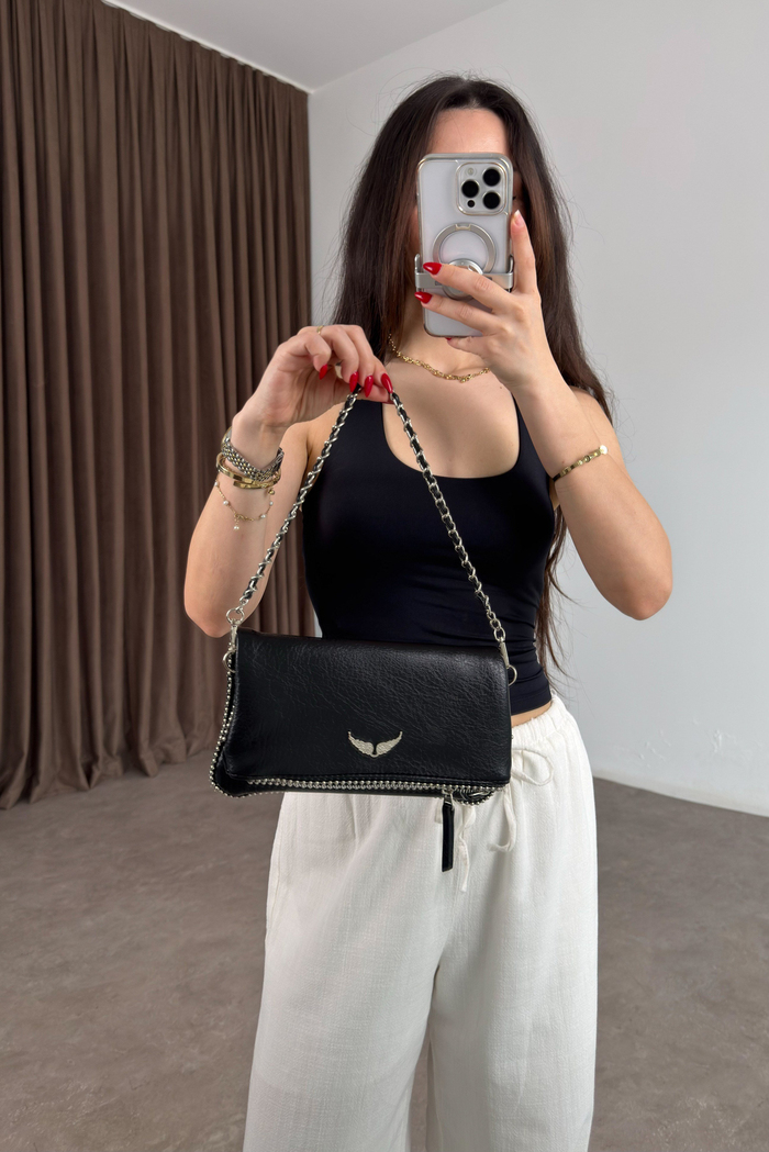Zadig & Voltaıre Taşlı Siyah Cüzdan Çanta
