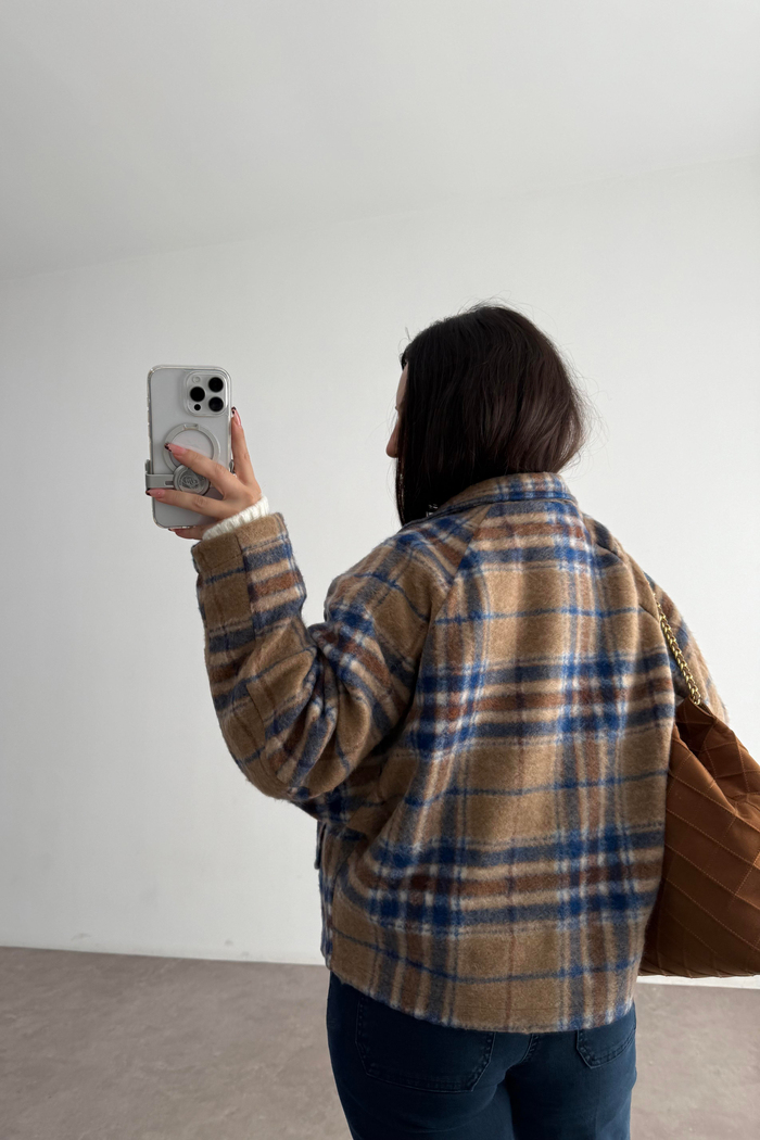 Zr. Kaşe Ekose Camel Ceket  