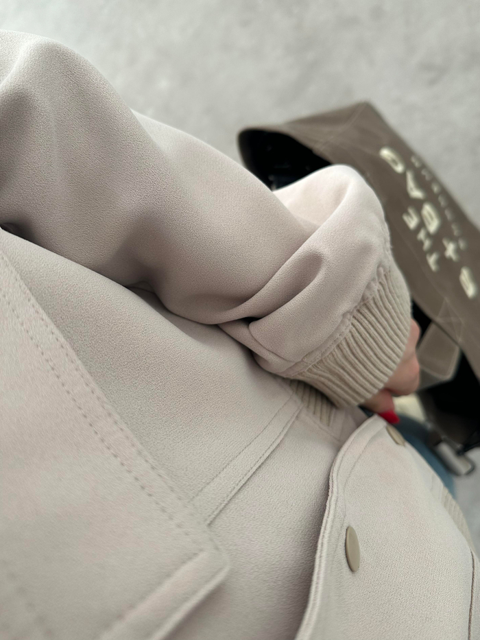 ZR Orj. Cep Detaylı Bomber Ceket Bej