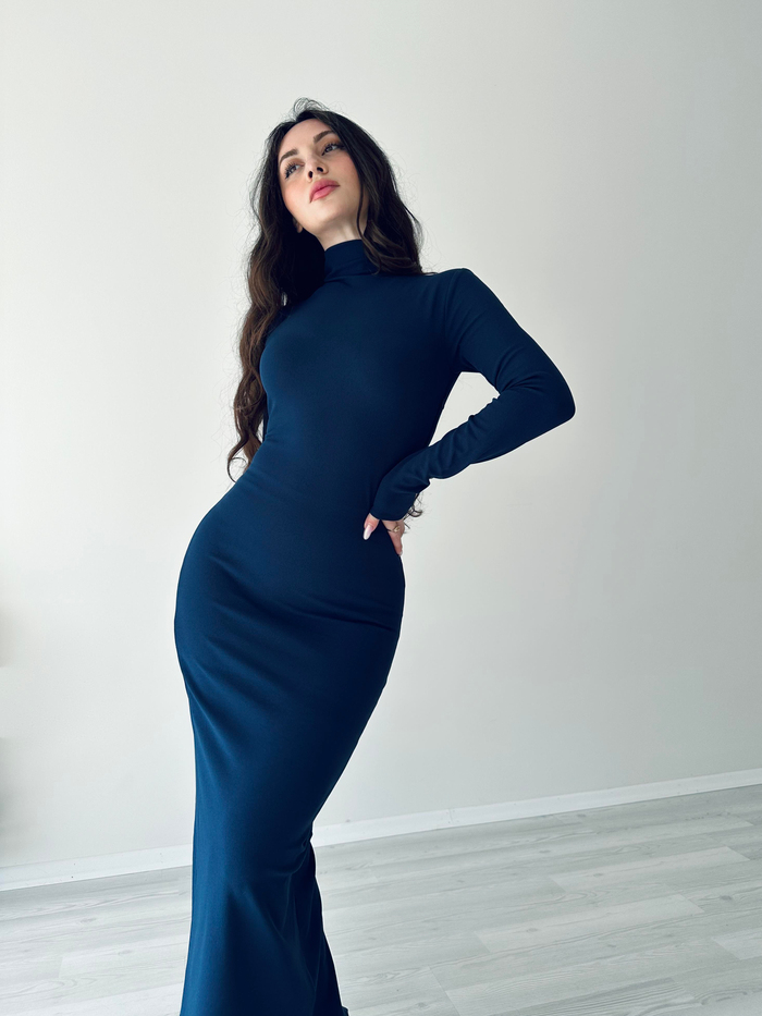 ZR Orj. SIRTI BURGULU MİDİ ELBİSE