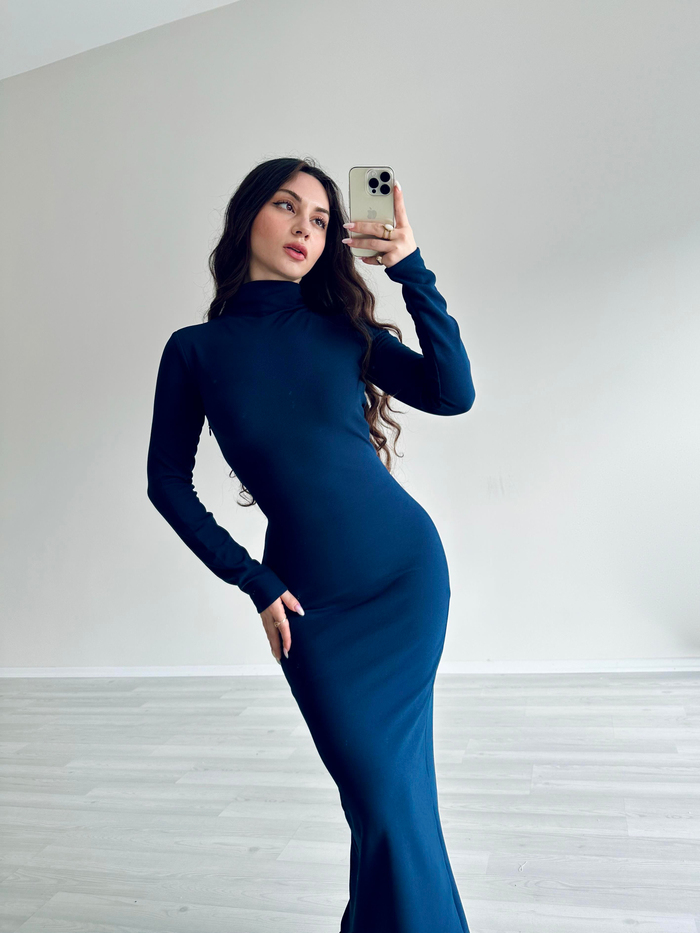 ZR Orj. SIRTI BURGULU MİDİ ELBİSE