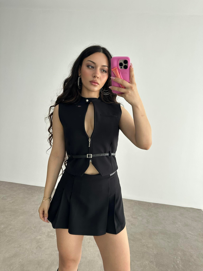 Zra model Siyah Yelekli Takım