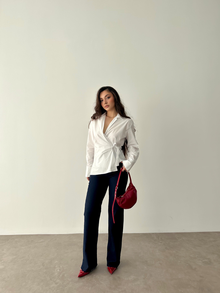 ZRA Orj. Yan Bağlama Detaylı Gömlek