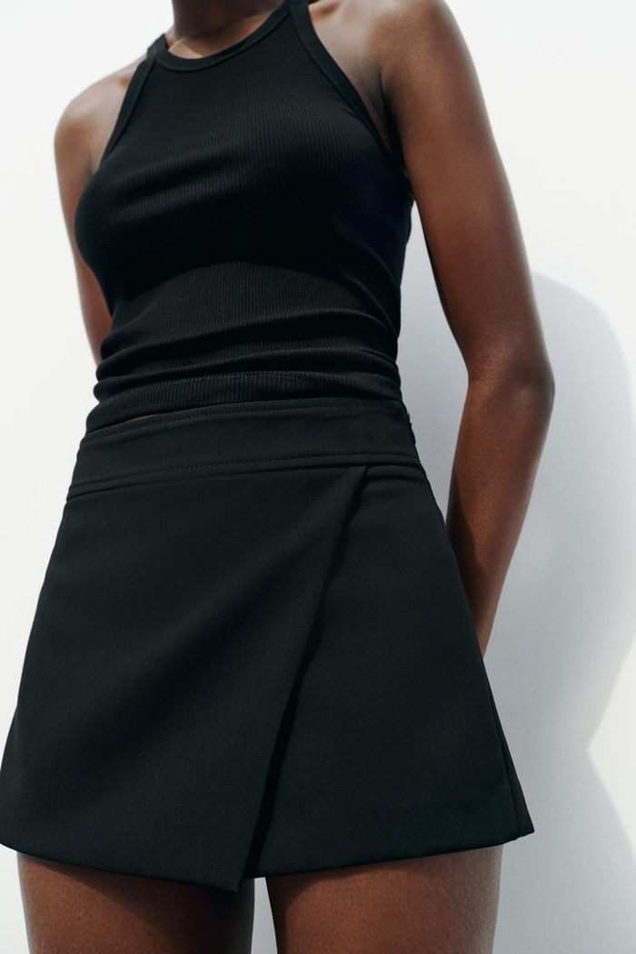 ZRA ORJ. Düz Kesim Şort Etek