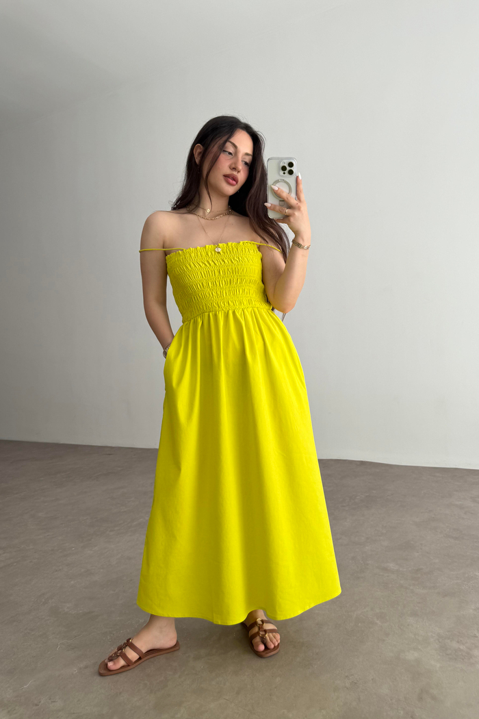 Zra Orj. Lime Elbise