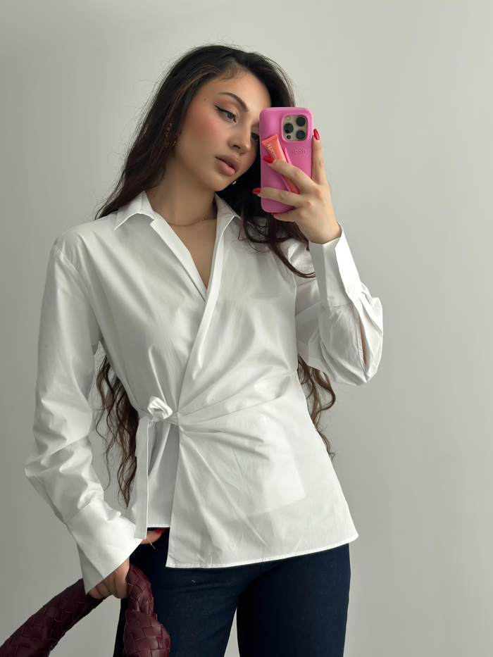 ZRA Orj. Yan Bağlama Detaylı Gömlek