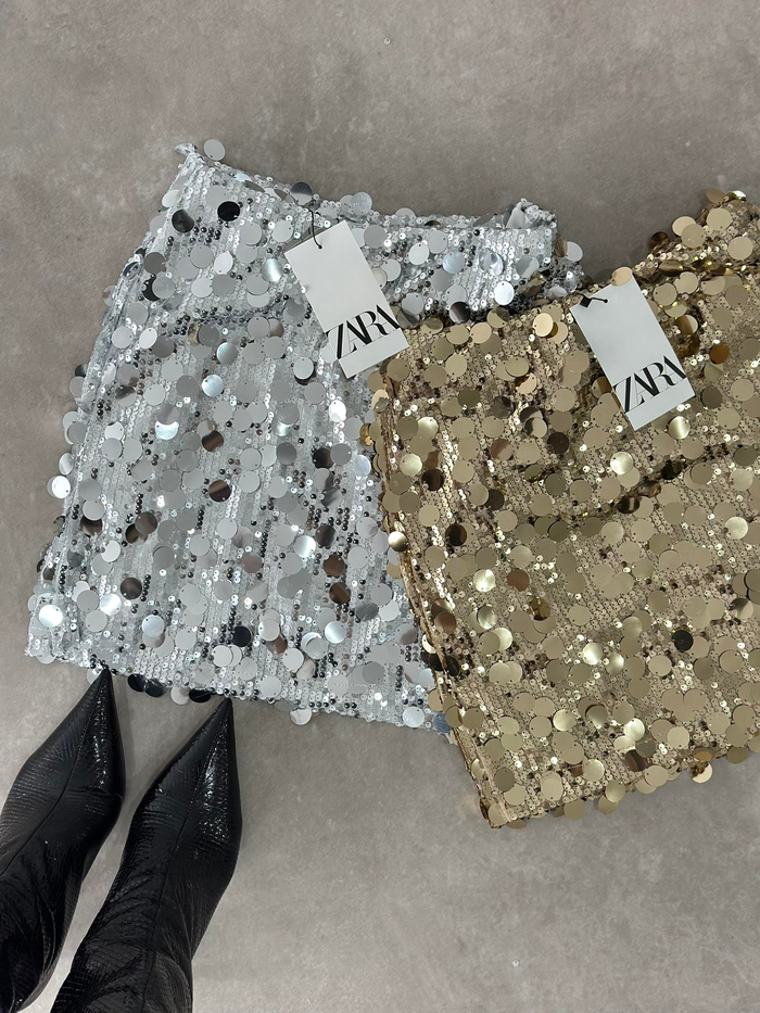 ZRA Orj. Pullu Etek Gümüş