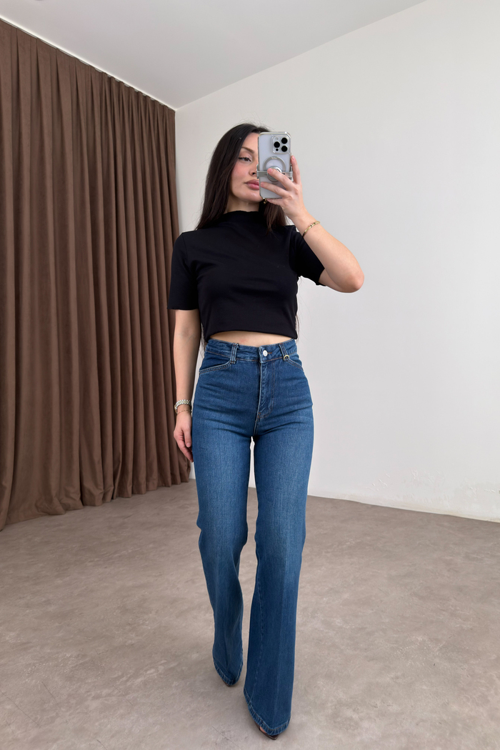 Zra Orj. Ütü Detaylı Flare Orta  Mavi Jean 