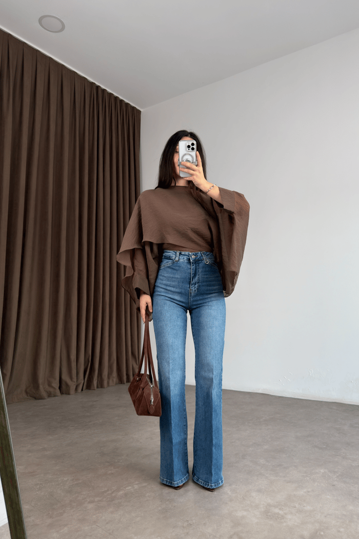 Zra Orj. Ütü Detaylı Flare Açık  Mavi Jean 