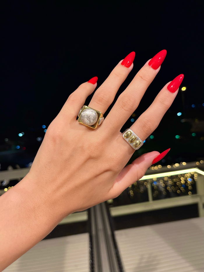 925 Ayar Gümüş Kubbe Dome Yüzük Gold