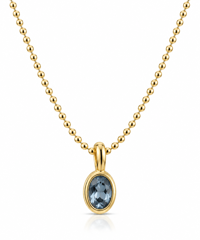 925 Ayar Gümüş London Blue Renkli  Kolye 