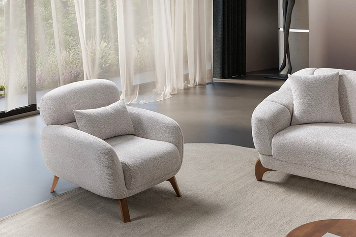 Montel Koltuk Takımı Beyaz Saltanat Mobilya