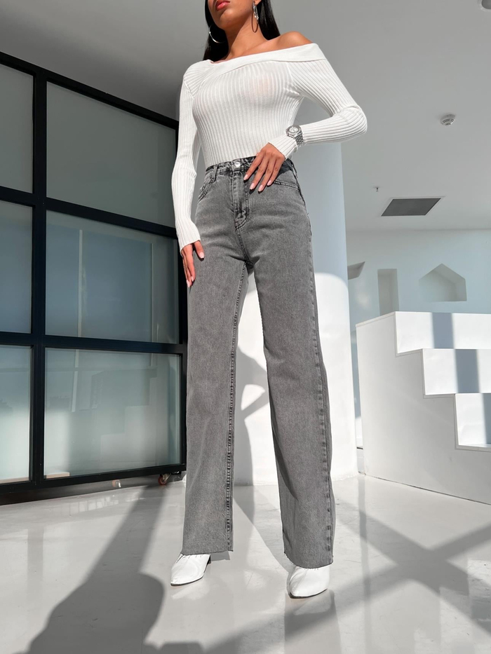 Antrasit Wide Leg Jean