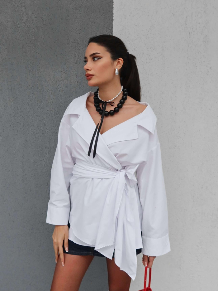 Anvelop Bağlamalı Oversize Gömlek