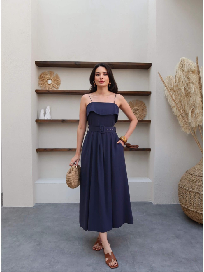 Askılı Kemerli Elbise