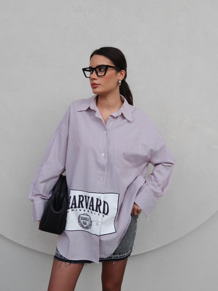 Baskılı Oversize Gömlek
