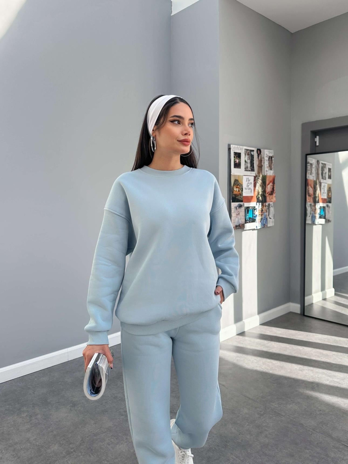 Bebe Mavi Basic Sweatshirt Takım