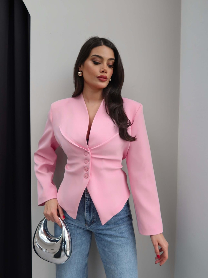 Bel Bağlama Detaylı Blazer Ceket