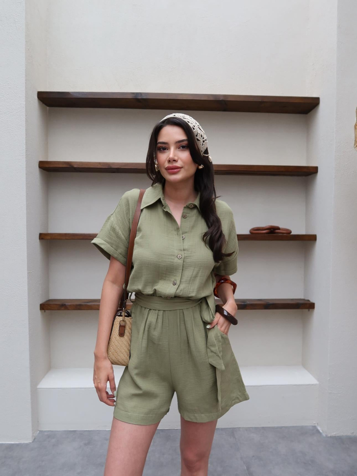 Bel Kuşaklı Mini Tulum