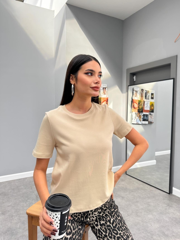 Bisiklet Yaka Basic Tshirt