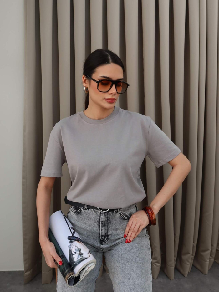 Bisiklet Yaka Likralı T-Shirt