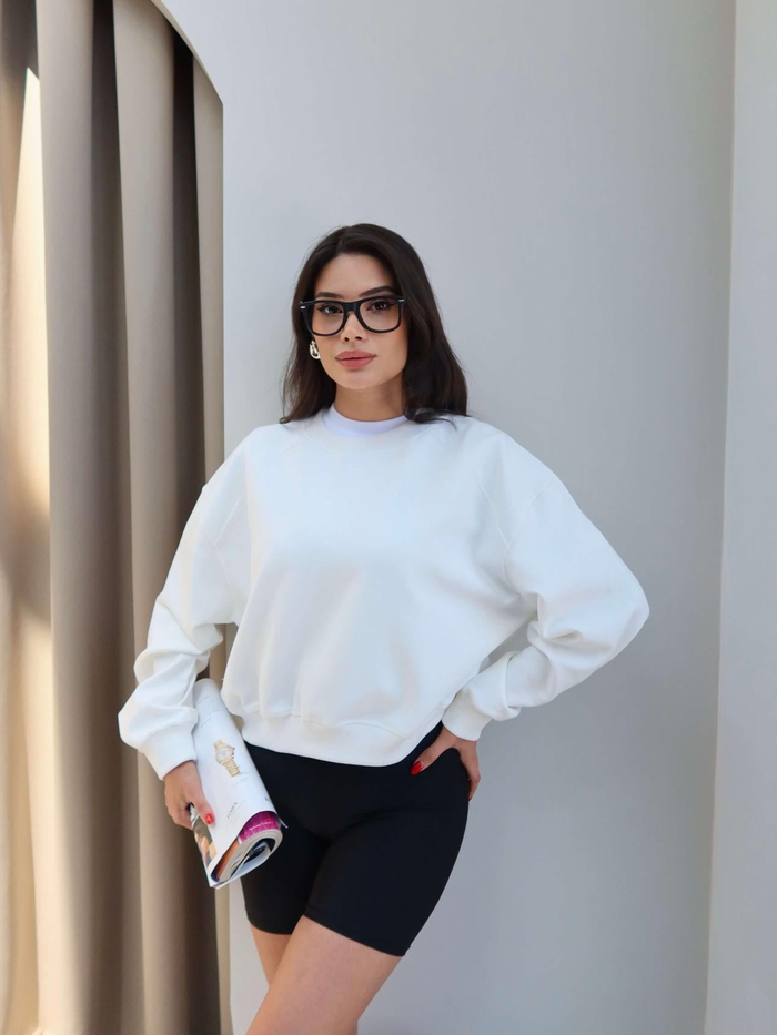Bisiklet Yaka Uzun Kollu Sweatshirt