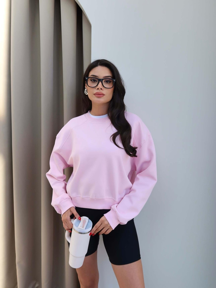 Bisiklet Yaka Uzun Kollu Sweatshirt