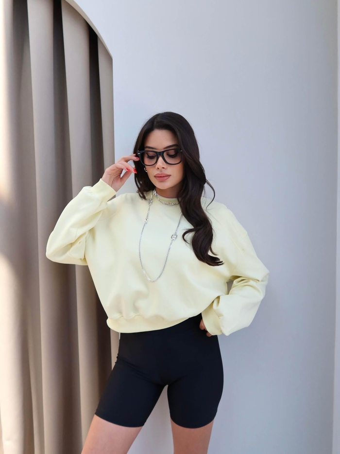 Bisiklet Yaka Uzun Kollu Sweatshirt
