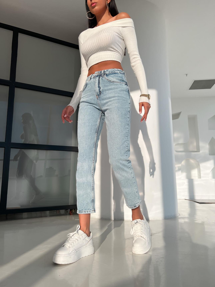 Buz Mavi Premium Mom Jean