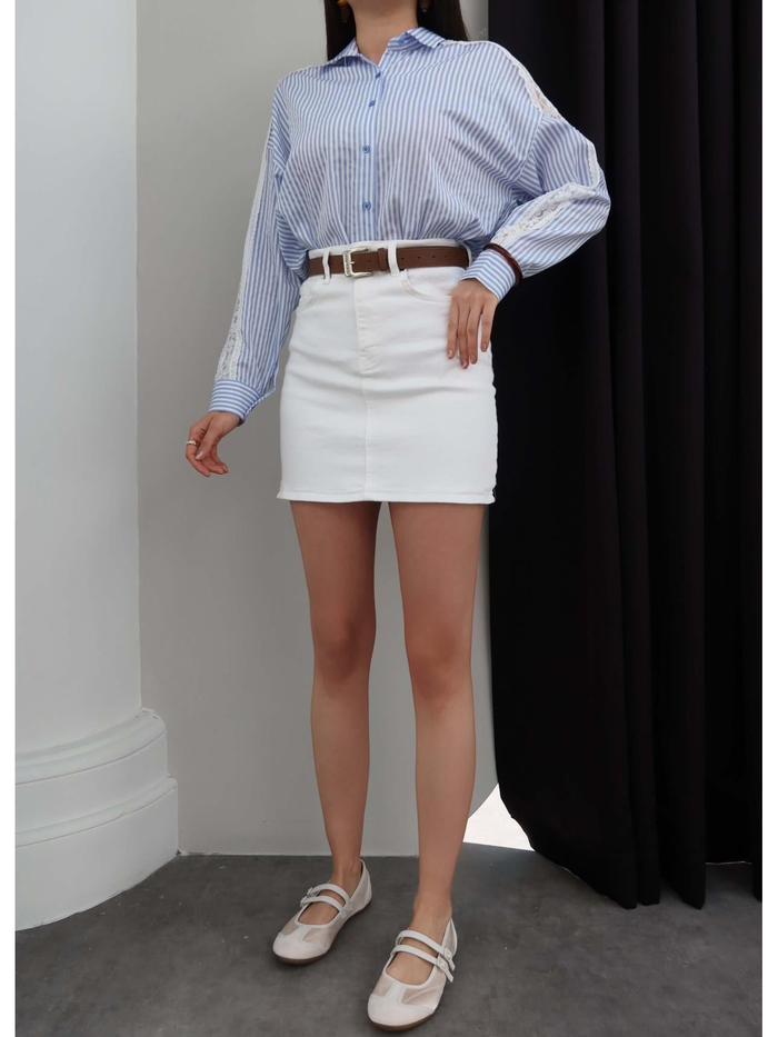 Cepli Denim Mini Etek