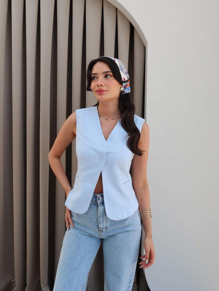 Cepli Düğmeli Yelek