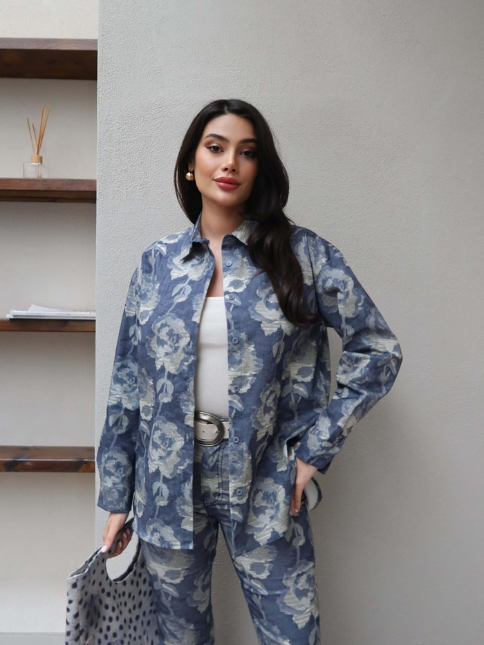 Çiçek Desenli Gömlek