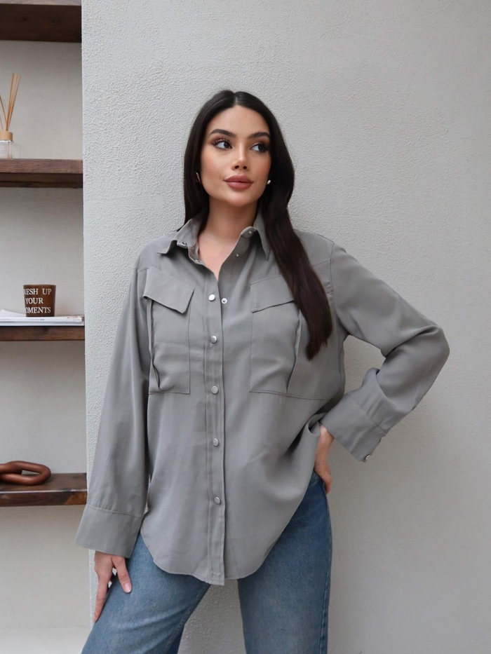 Çıtçıtlı Tencel Gömlek