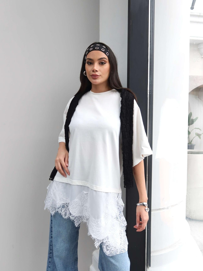 Dantel Detay Tshirt