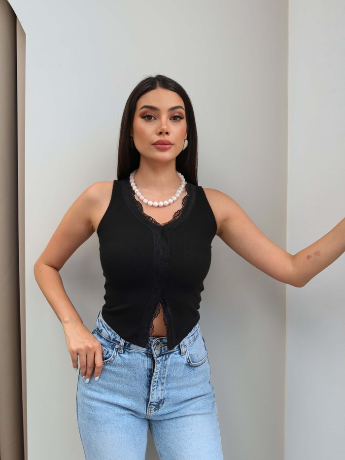 Dantel Detaylı Ribana Atlet
