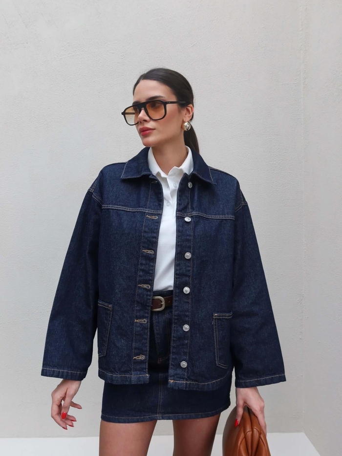 Darkblue Denim Ceket