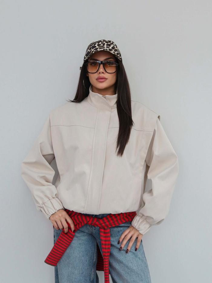 Dik Yaka Büzgü Detaylı Ceket E.H Collection