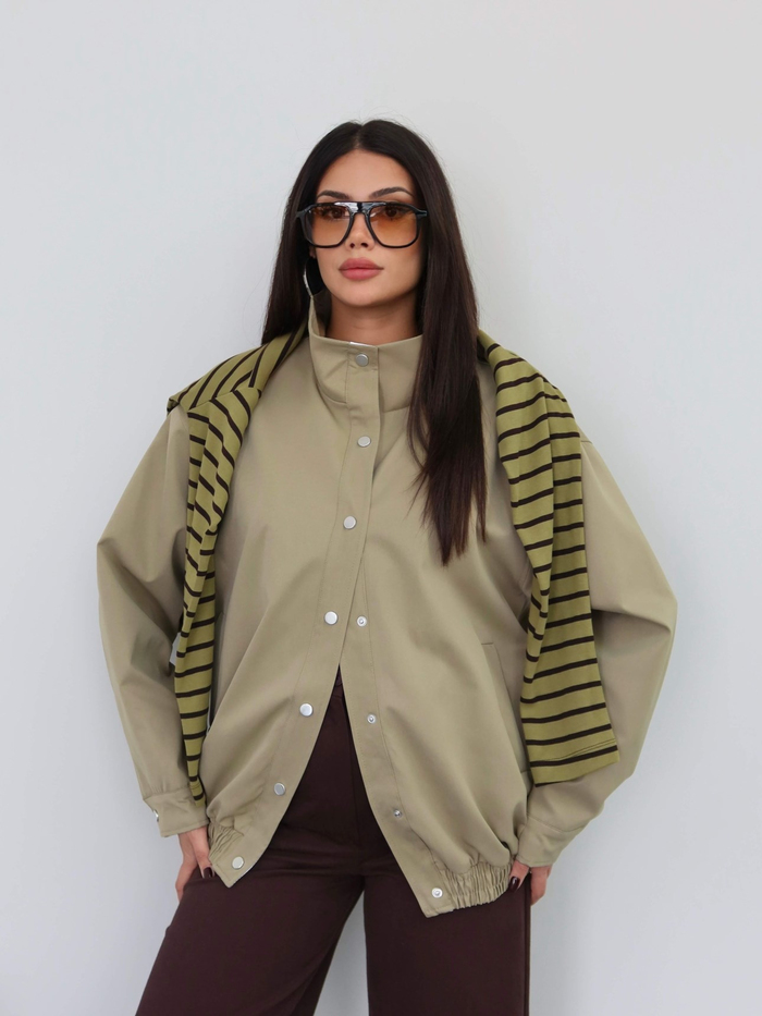 Dik Yaka Oversize Bomber Ceket E.H Collection