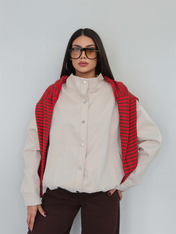 Dik Yaka Oversize Bomber Ceket E.H Collection