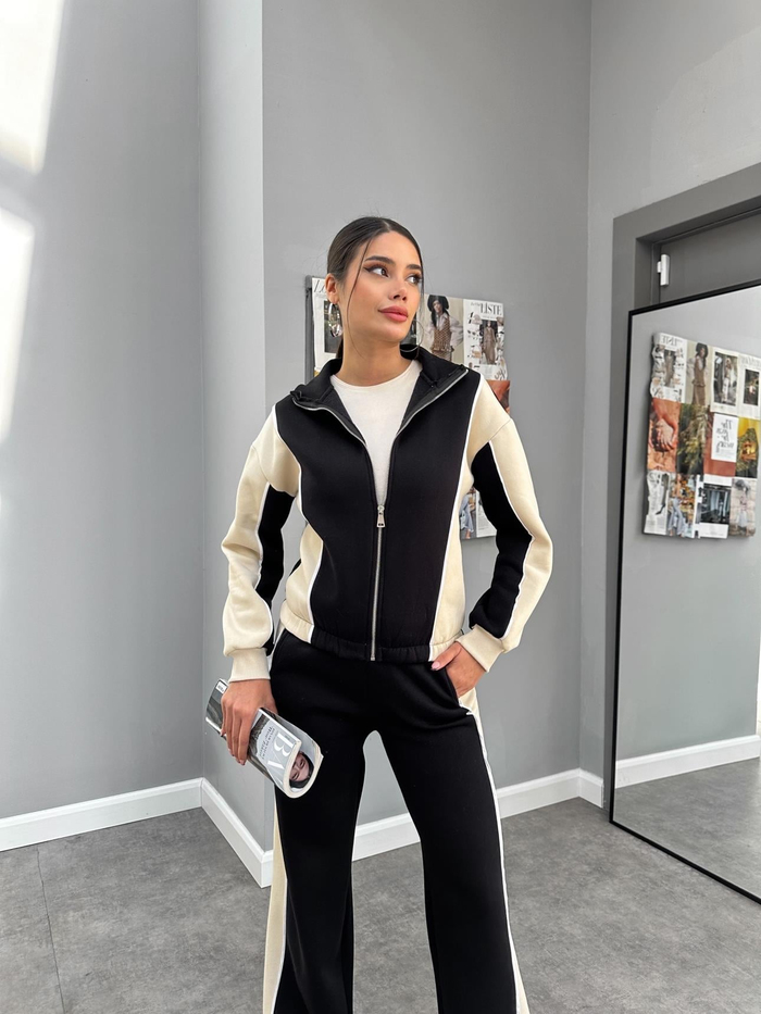 Double Color Biyeli Sweatshirt Takım