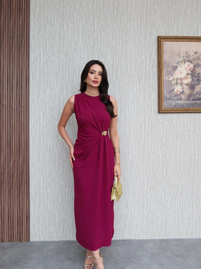 Drapeli Gold Aksesuar Elbise