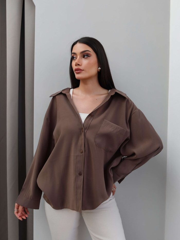 Düşük Omuz Oversize Gömlek