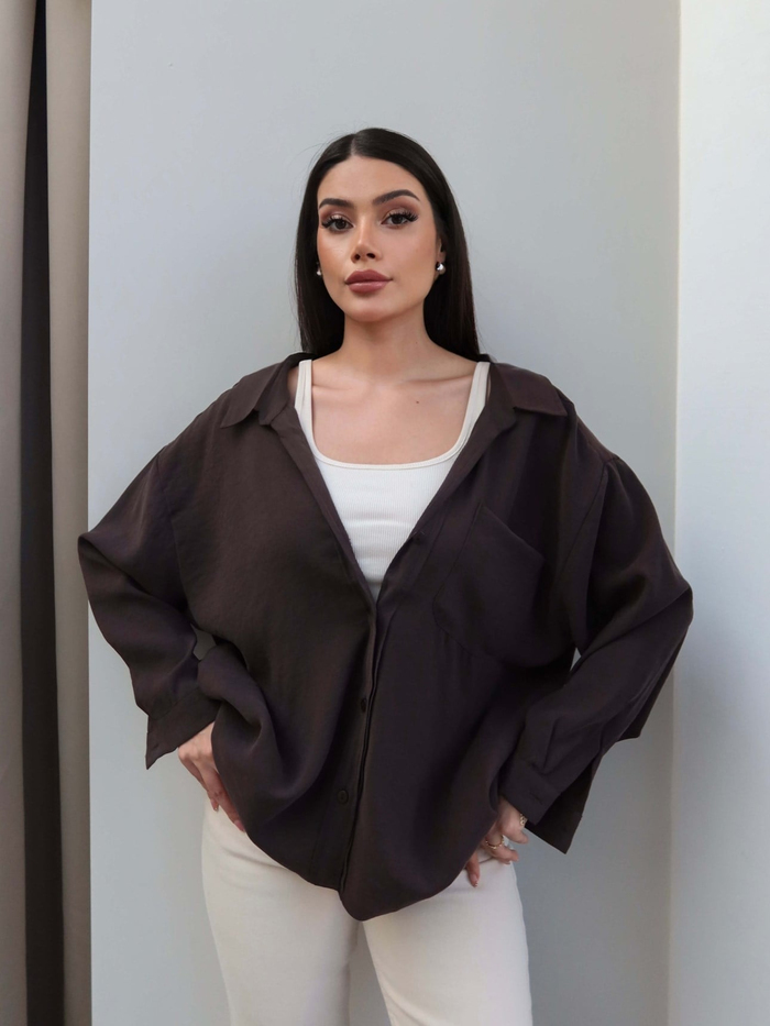 Düşük Omuz Oversize Gömlek