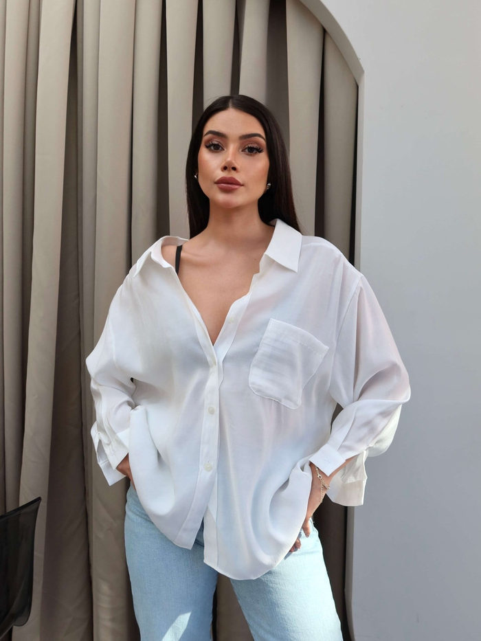 Düşük Omuz Oversize Gömlek