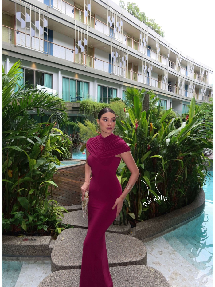 EH Collection Drape Yaka Maxi Elbise